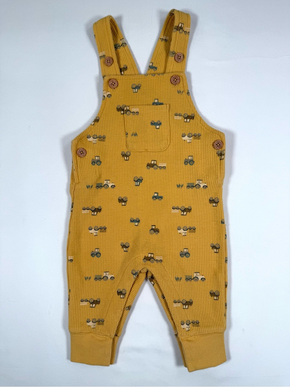 FIRST IMPRESSIONS Boys Farm Tractor Knit Overalls 3-6m Cottagecore Farmcore